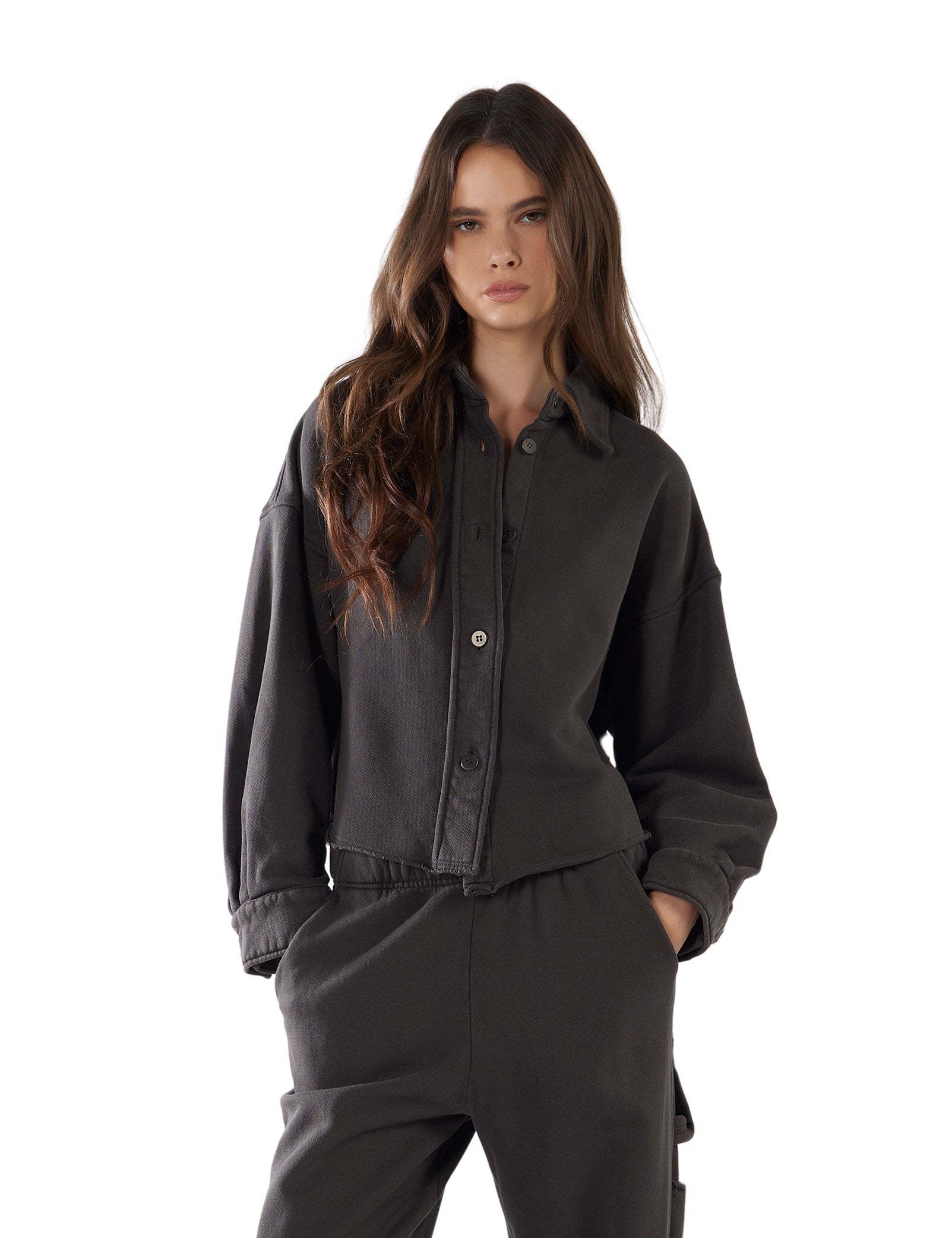 Alison Oversized Crop Button Up