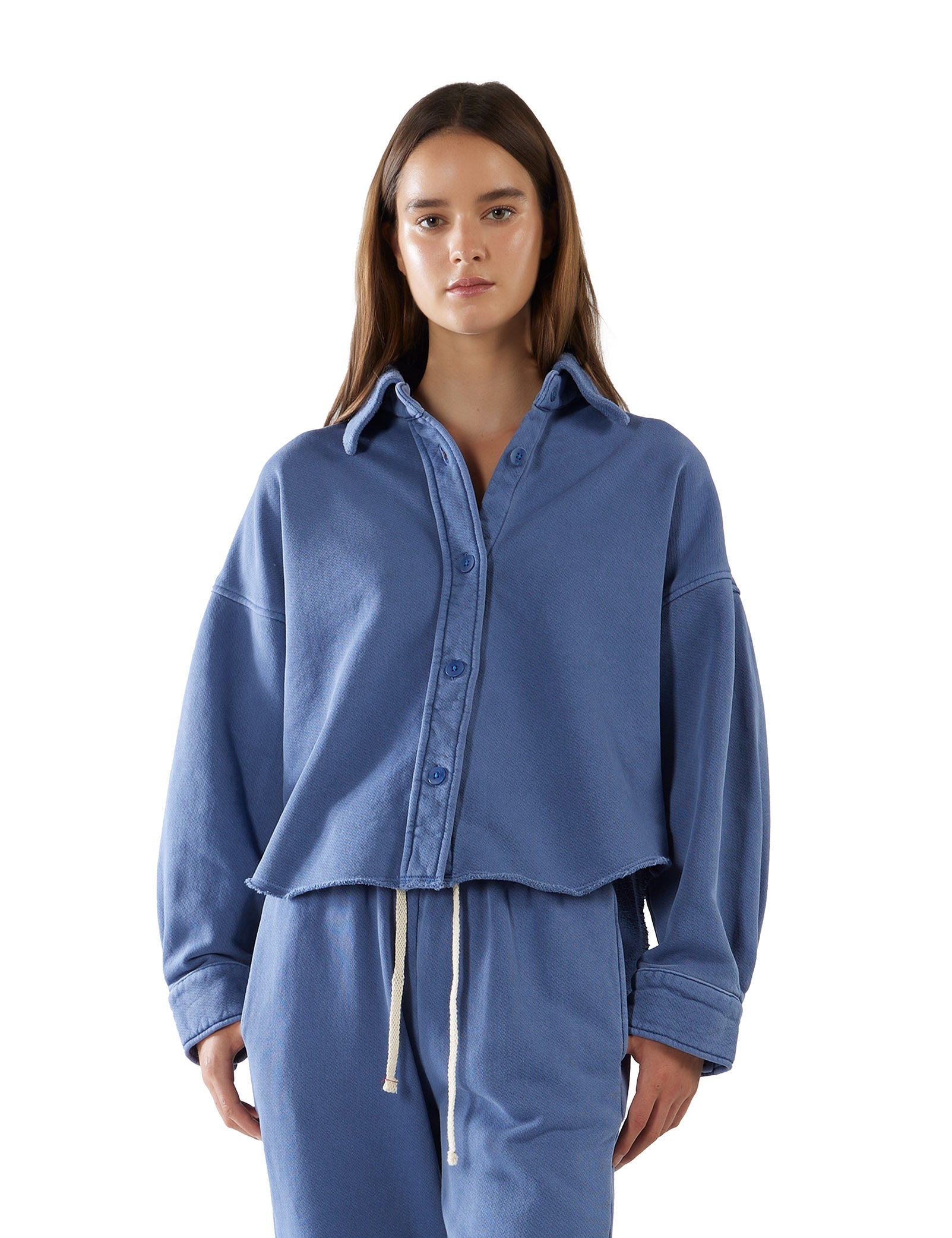 Phoebe Oversized Crop Button Up