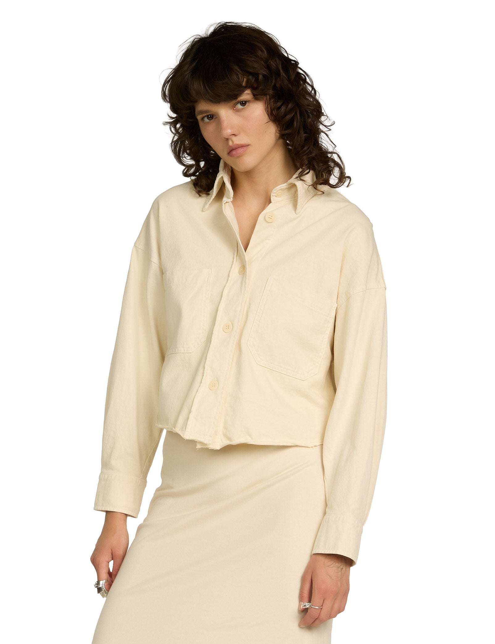Coopa Oversized Crop Button Up