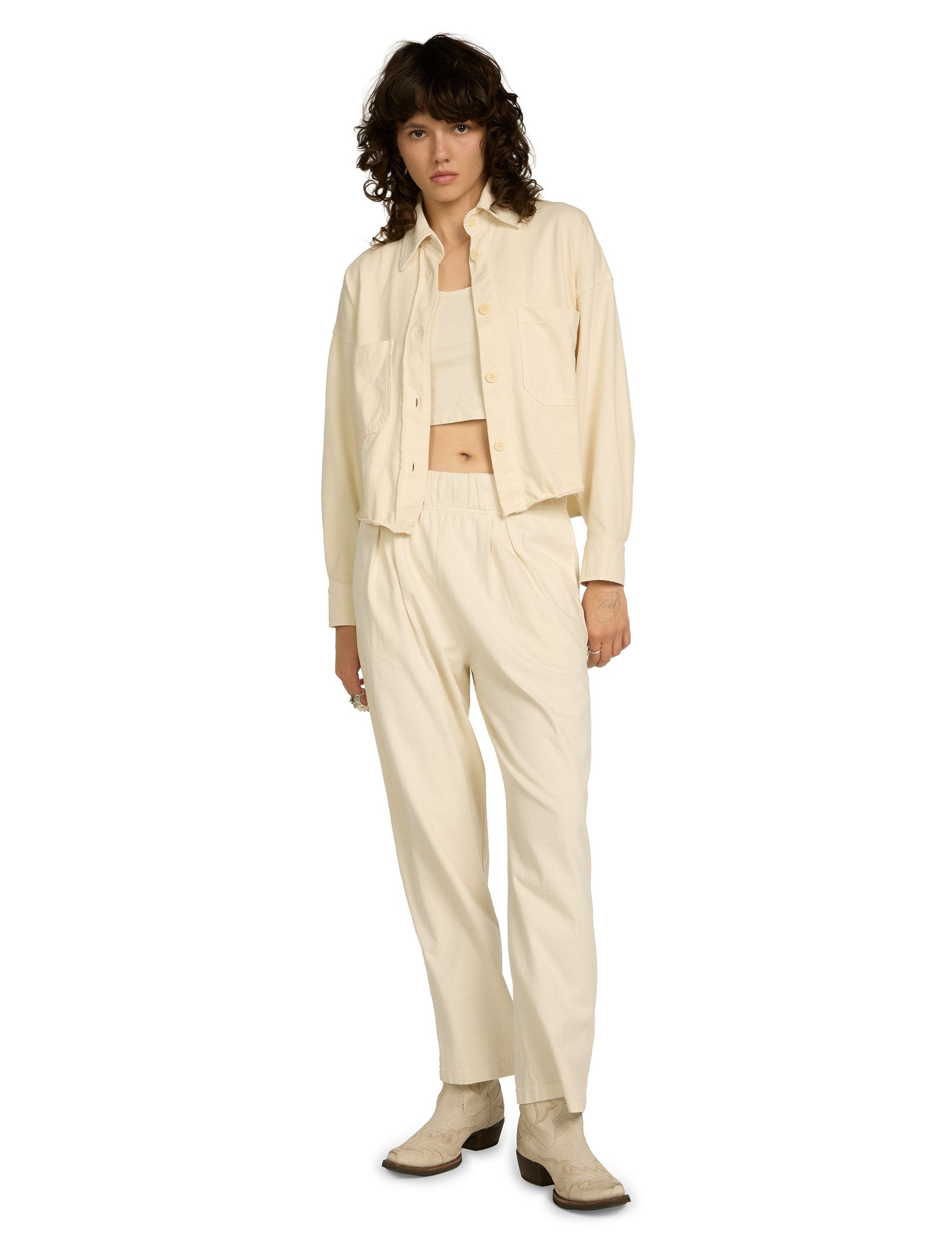 Coopa Oversized Crop Button Up