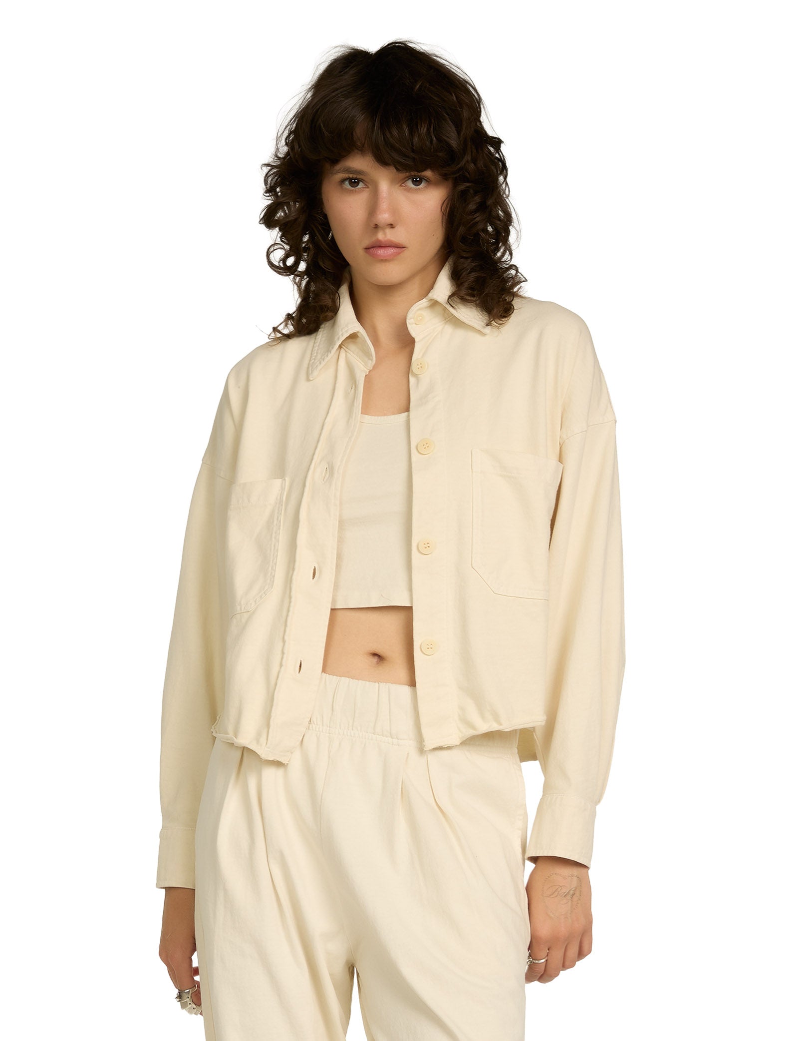Coopa Oversized Crop Button Up