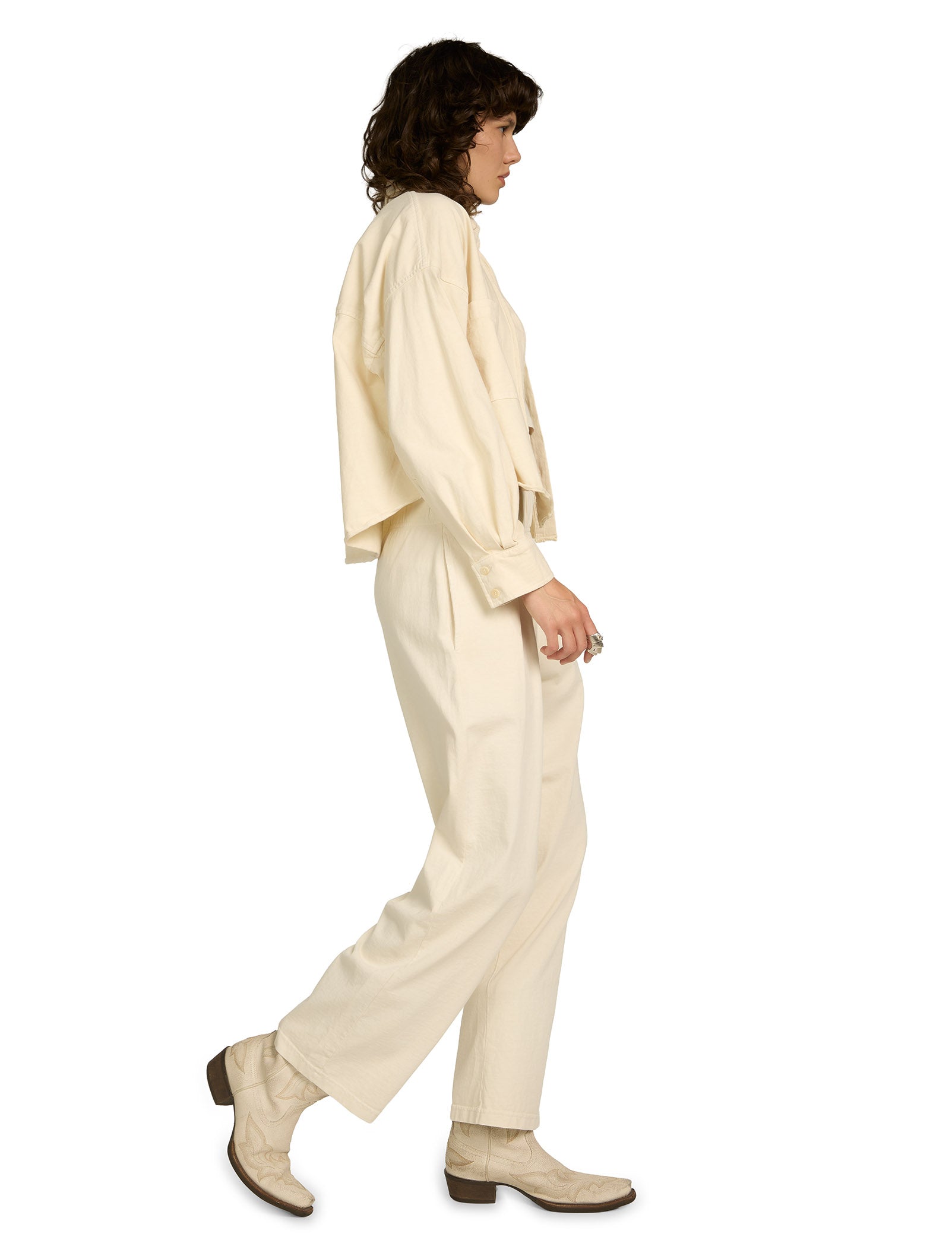 Coopa Oversized Crop Button Up