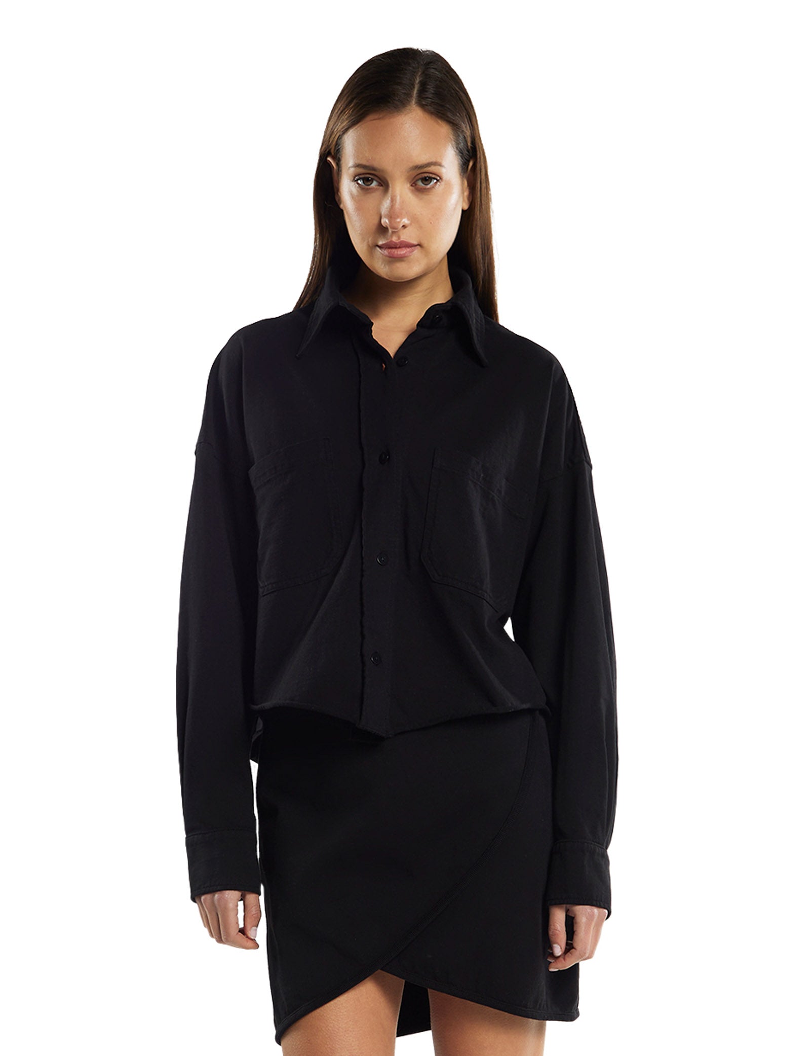 Coopa Oversized Crop Button Up