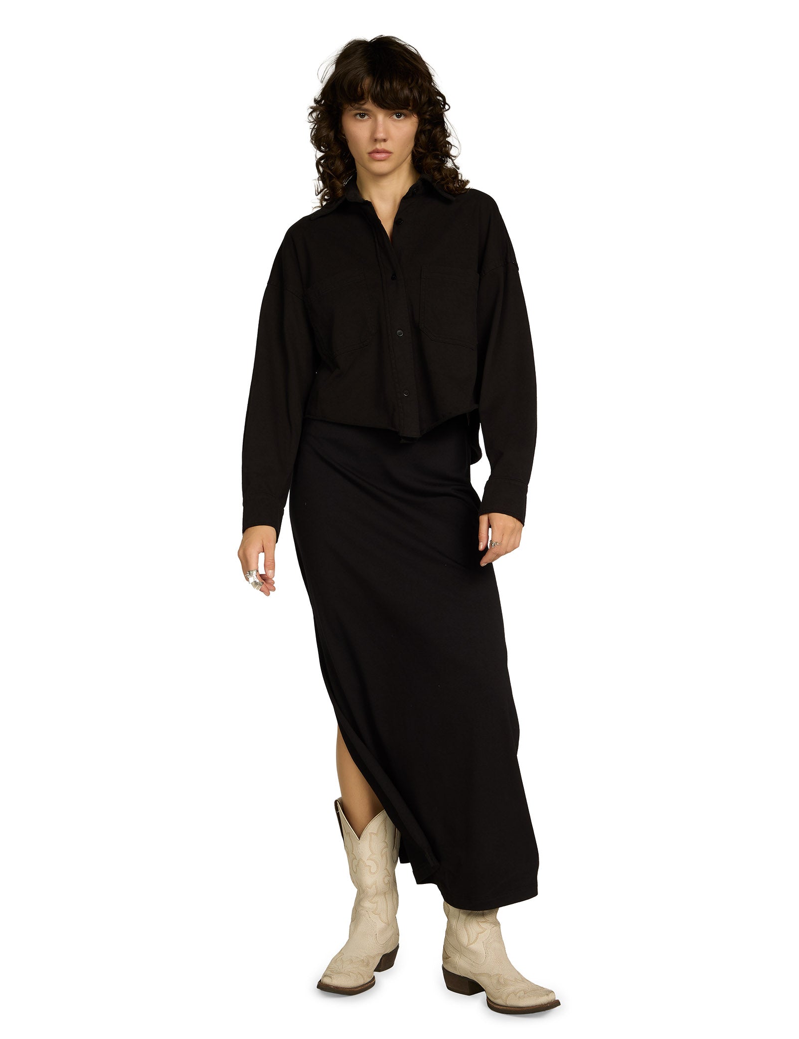 Coopa Oversized Crop Button Up