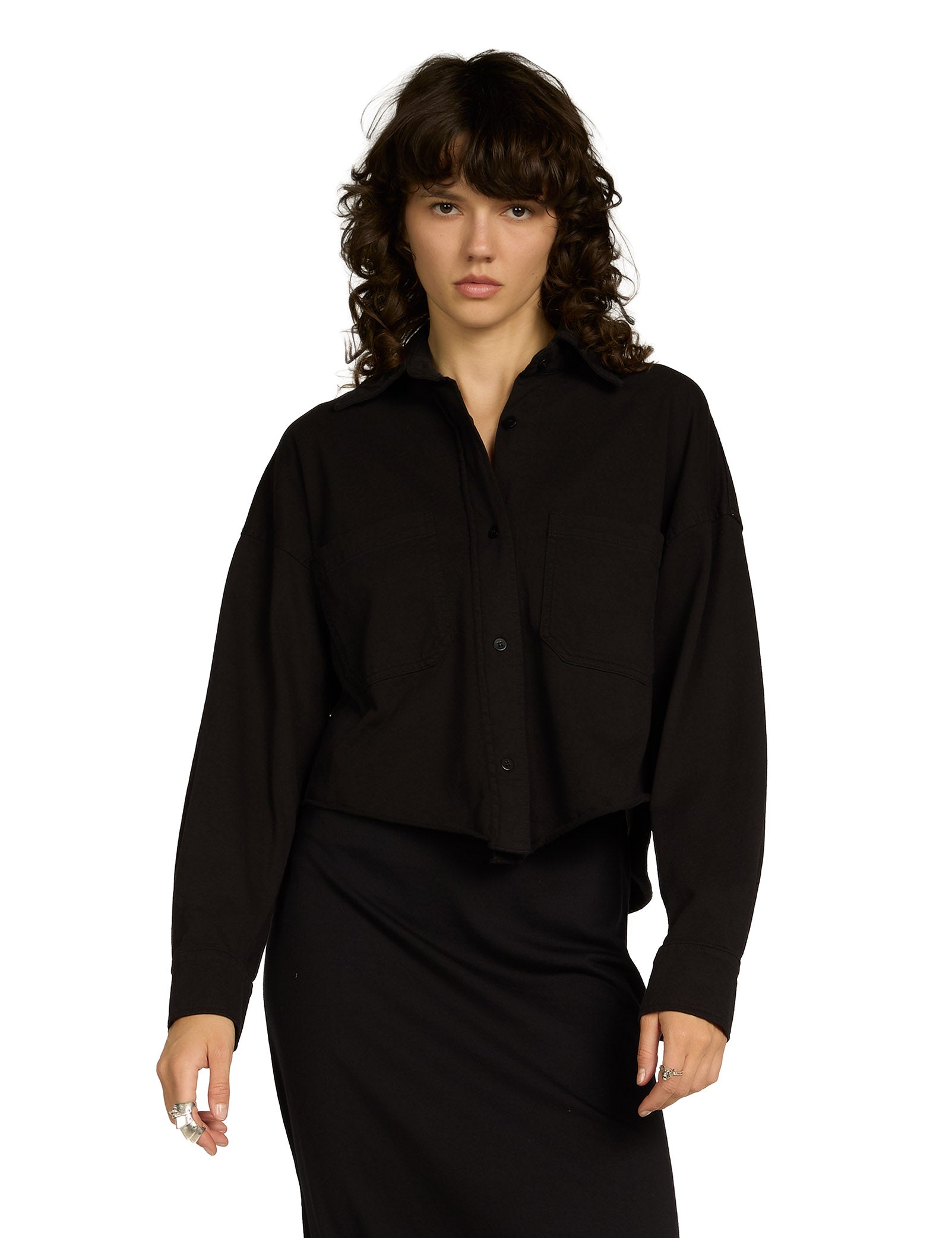 Coopa Oversized Crop Button Up