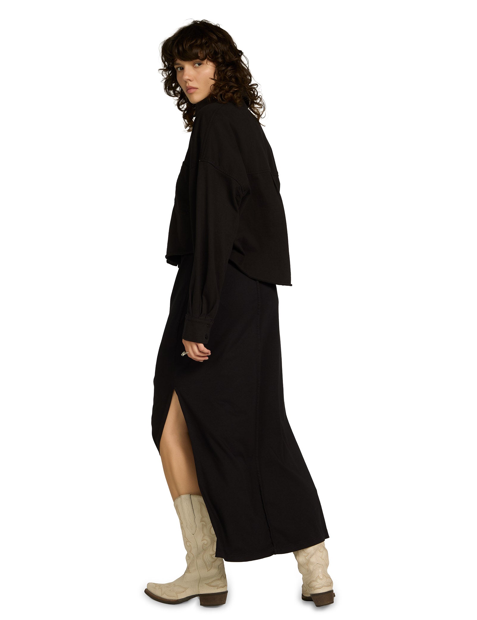 Coopa Oversized Crop Button Up