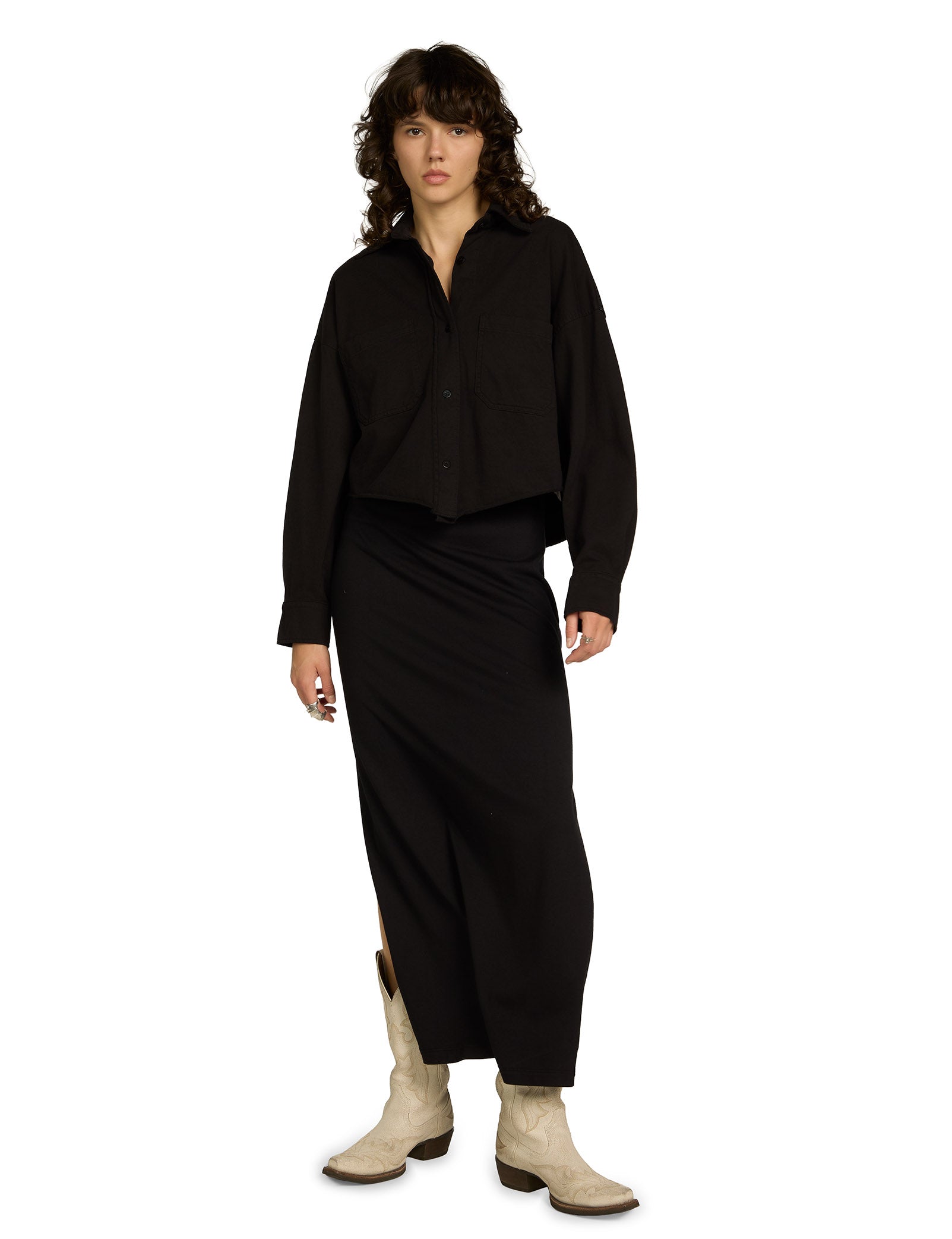Coopa Oversized Crop Button Up