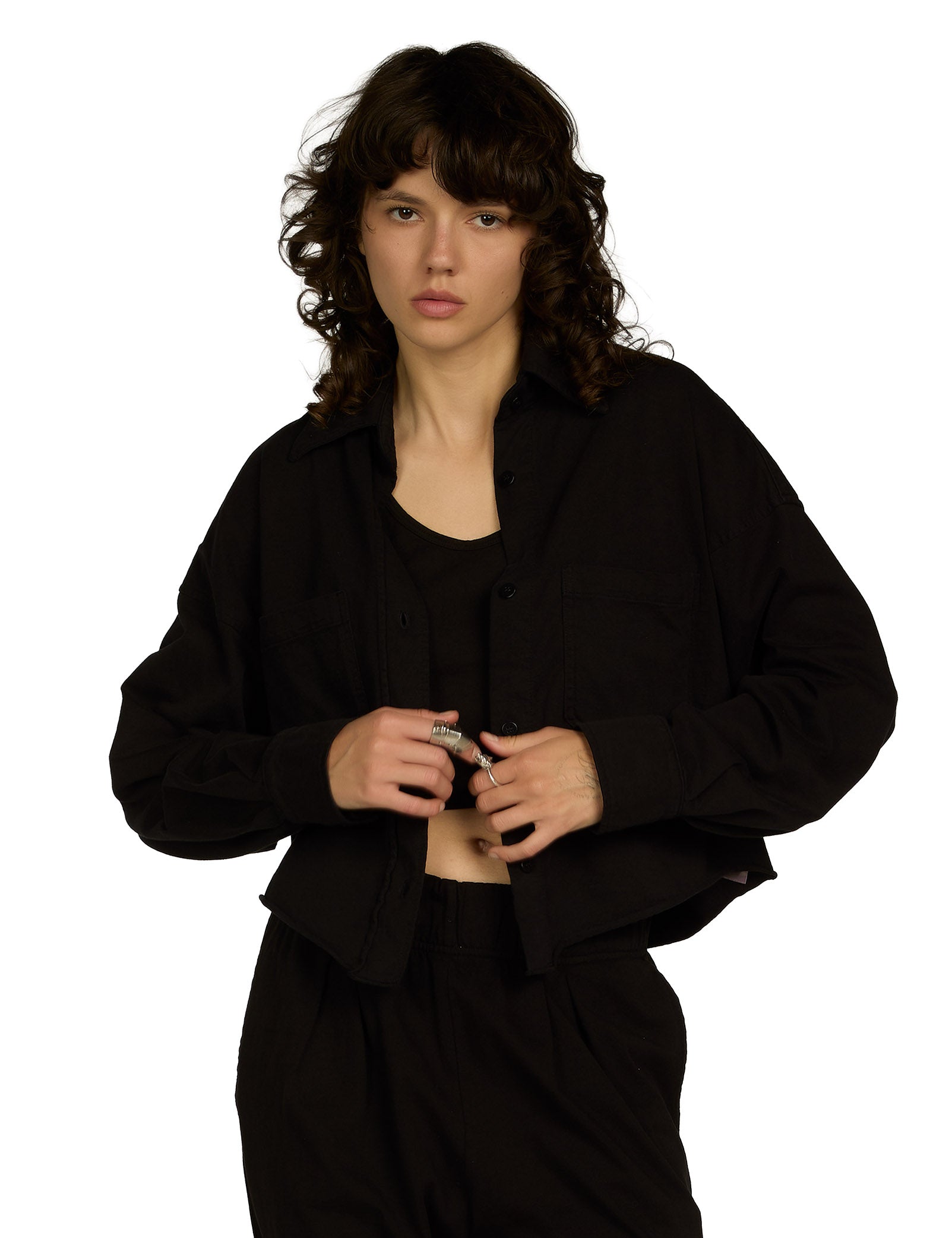 Coopa Oversized Crop Button Up