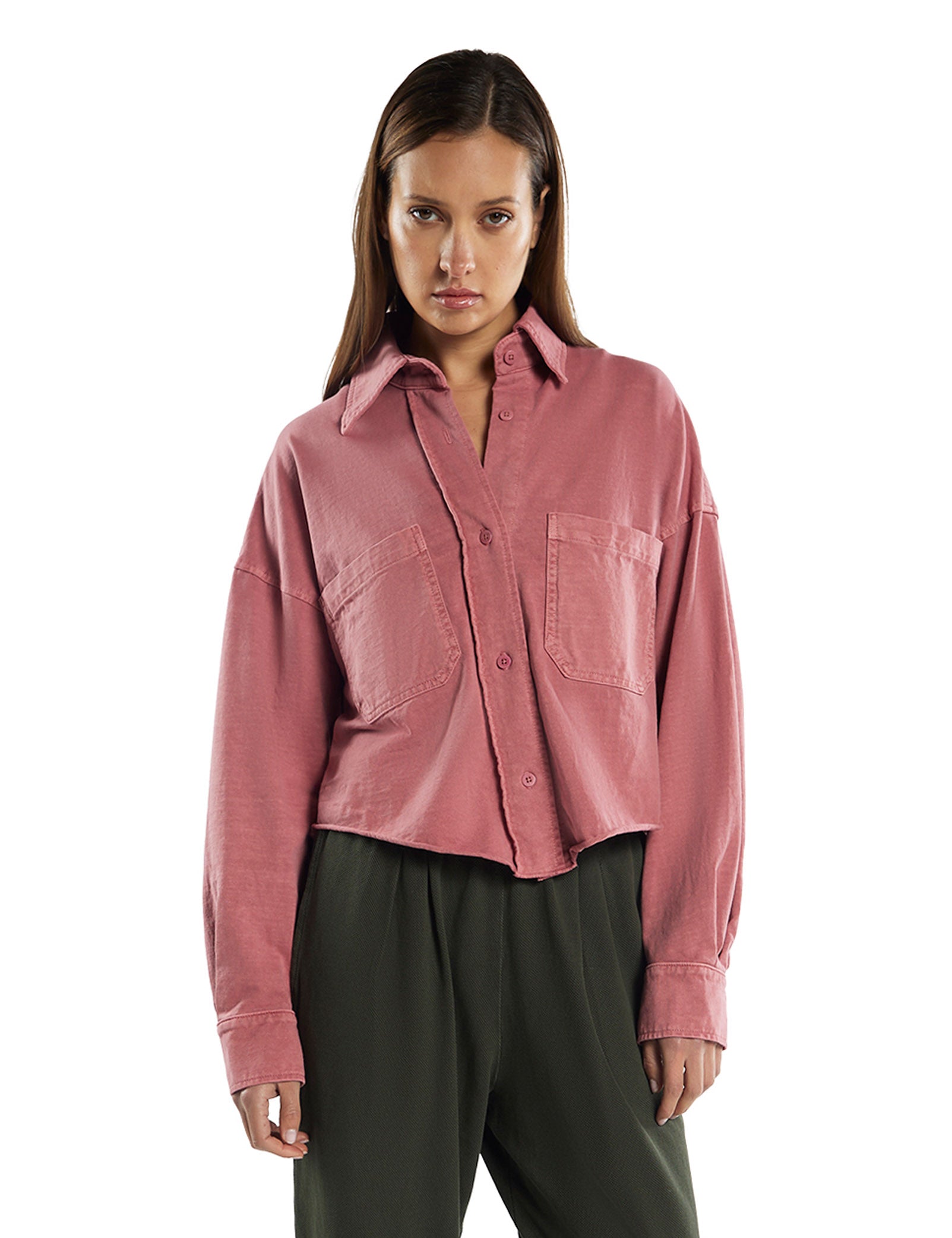 Coopa Oversized Crop Button Up