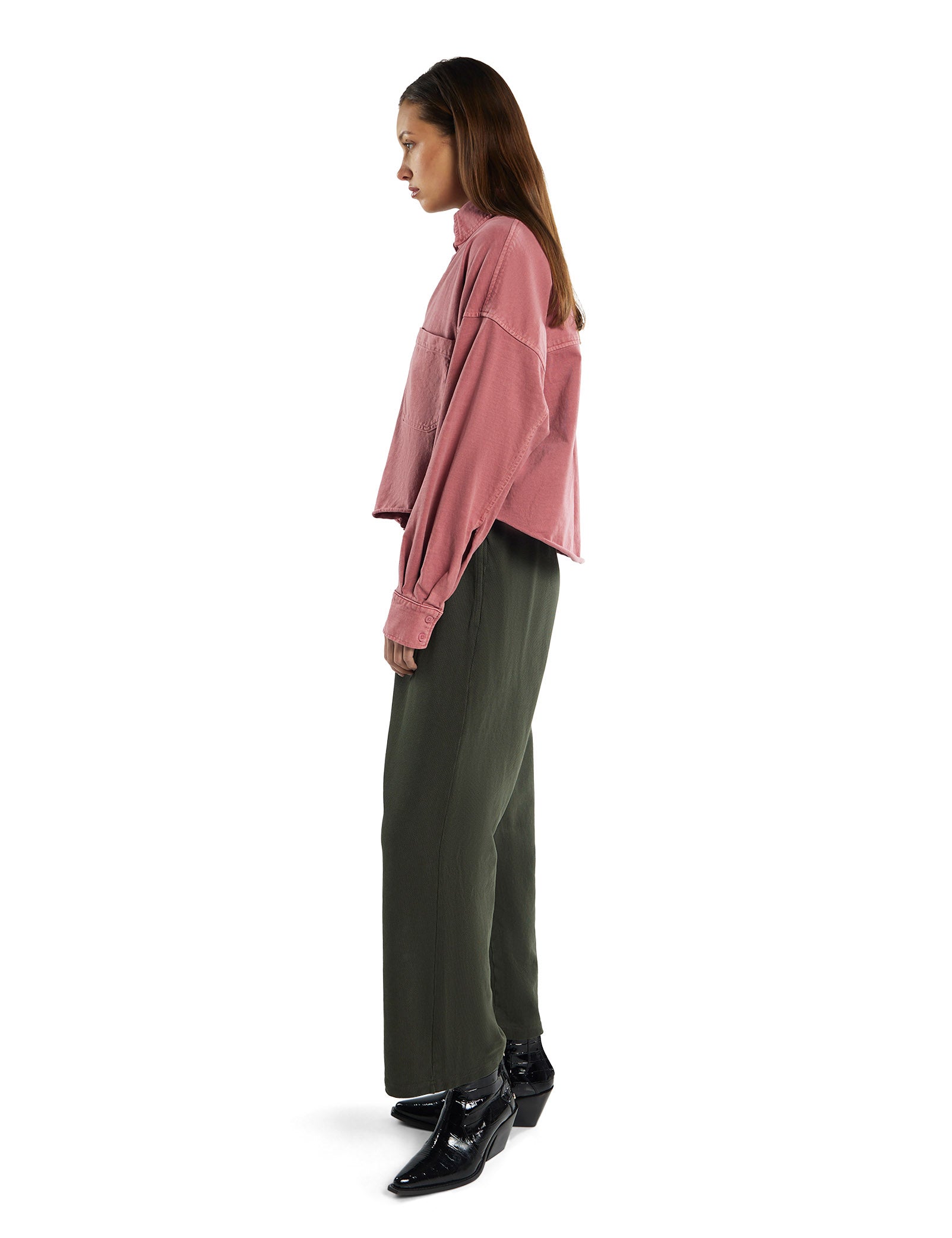 Coopa Oversized Crop Button Up