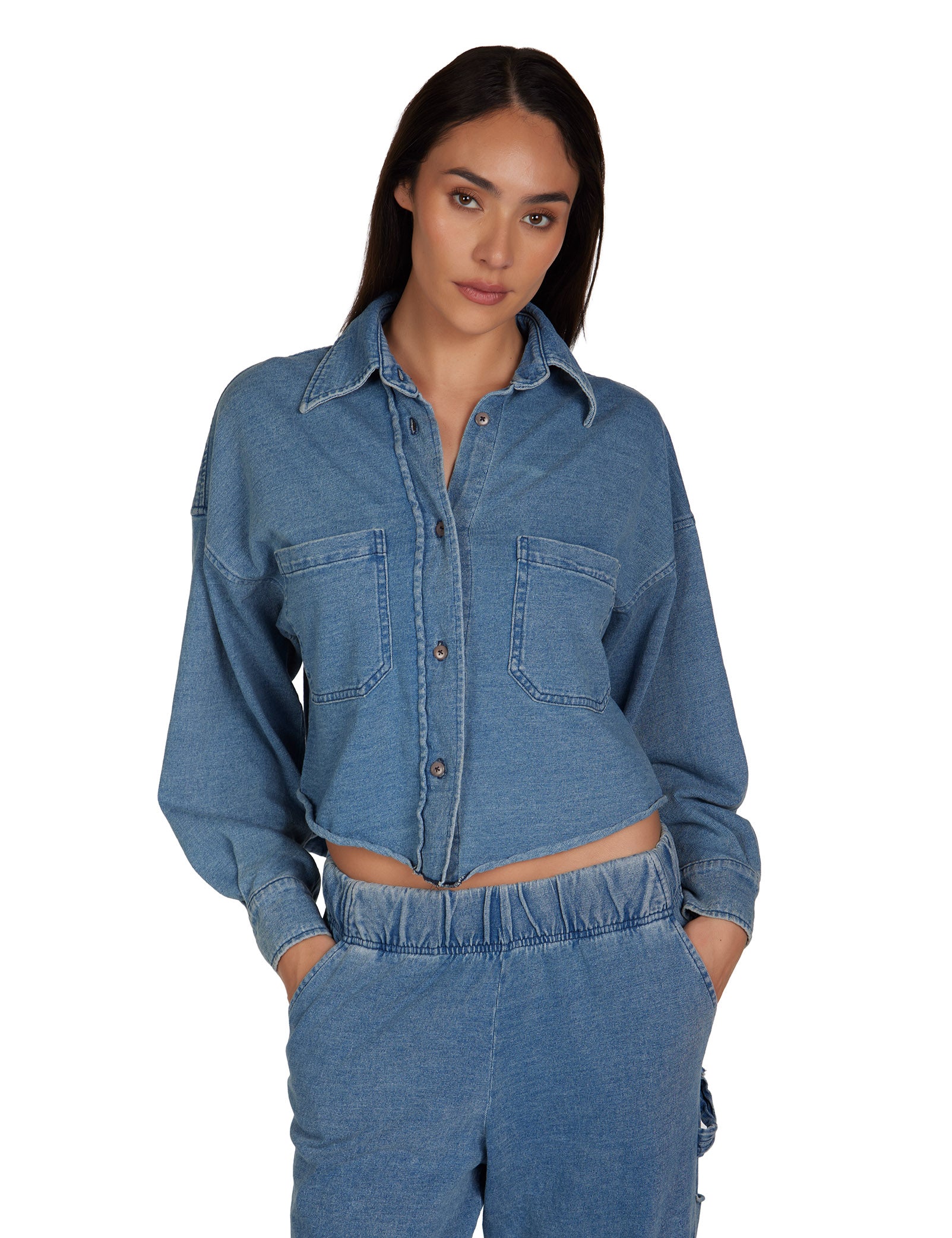 Coopa Oversized Crop Button Up