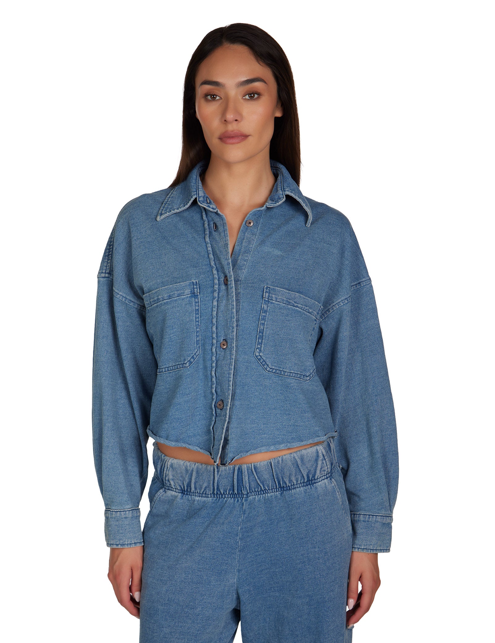 Coopa Oversized Crop Button Up