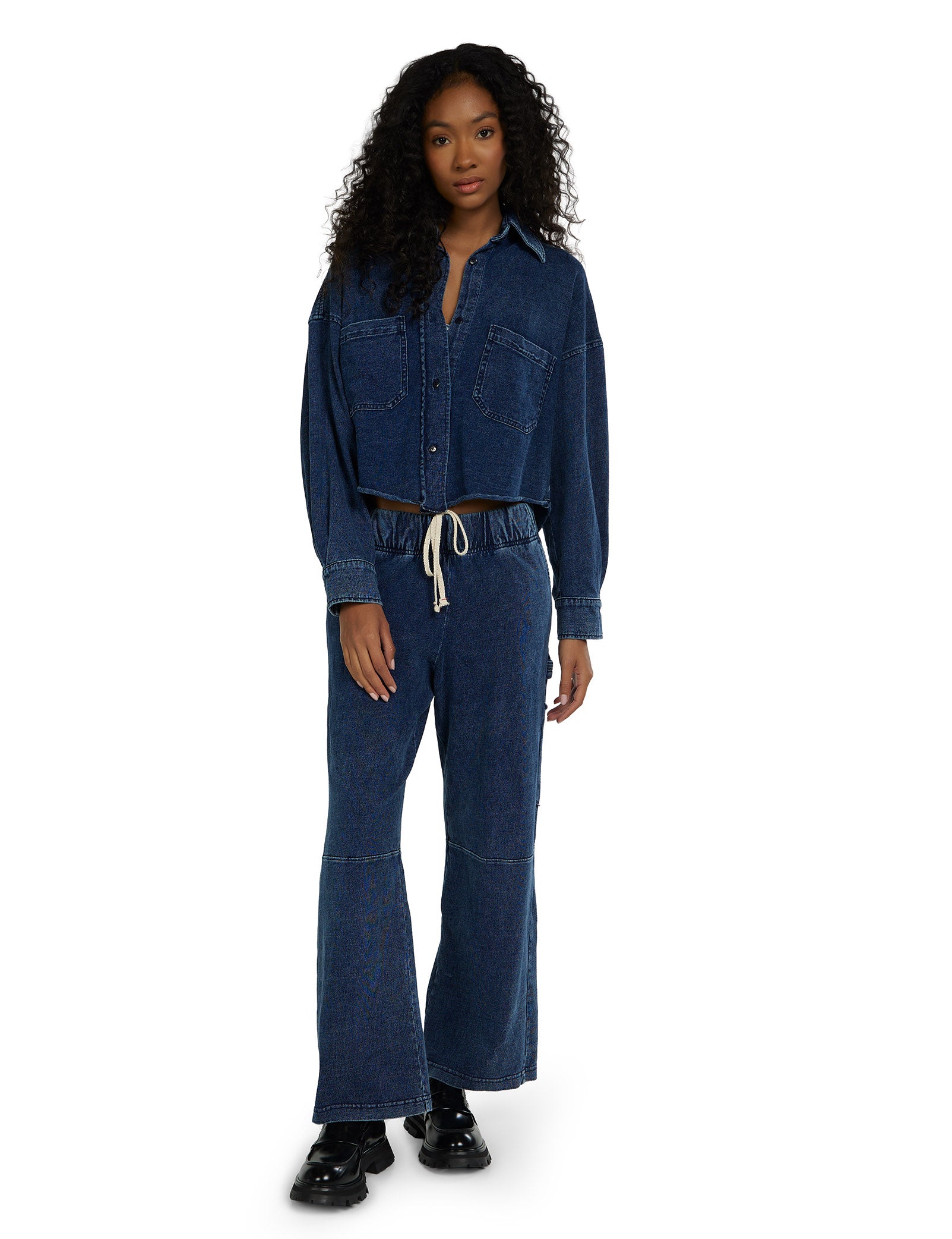 Coopa Oversized Crop Button Up