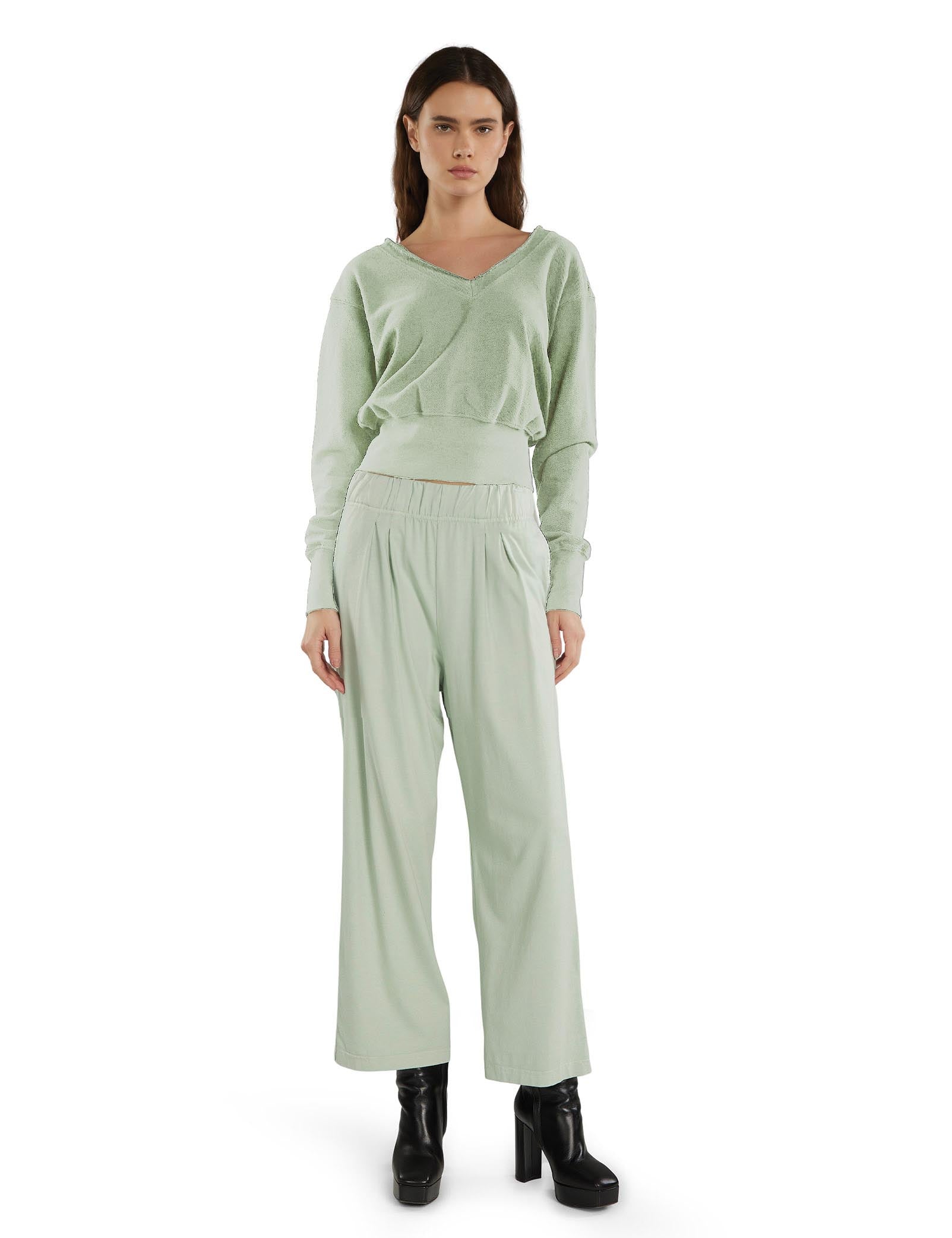 Valeria Banded Double V Roll Neck
