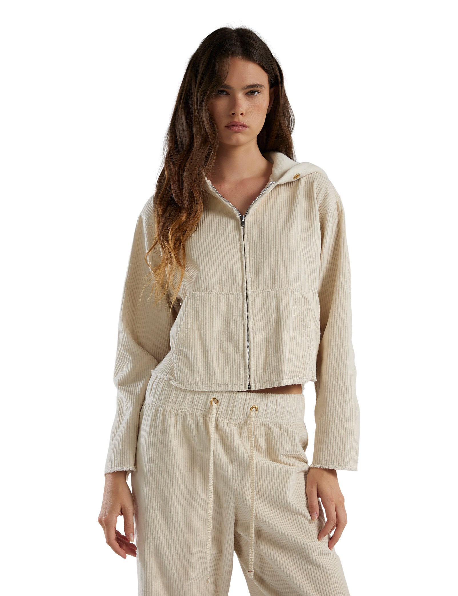 Rosa Raw Zip Hoodie