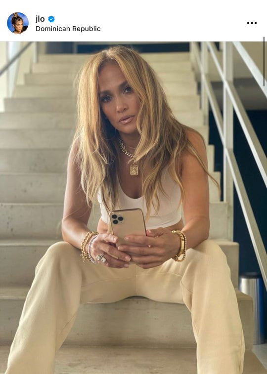 Jennifer Lopez wearing Les Tien sweatpants