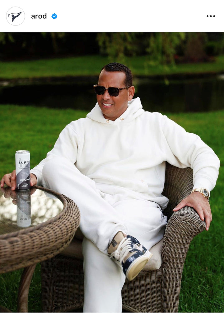 ARod wears sweatsuit by Les Tien on instagram post