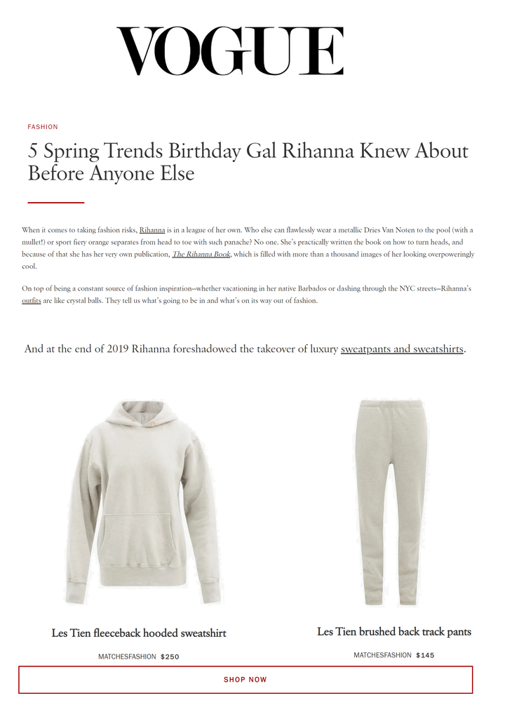 Luxury sweatpants and sweatshirt on vogue