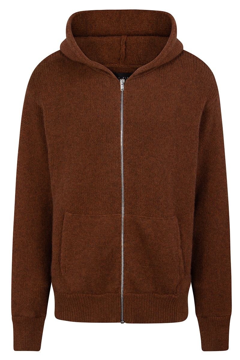 Cable Knit Cashmere Zip Hoodie