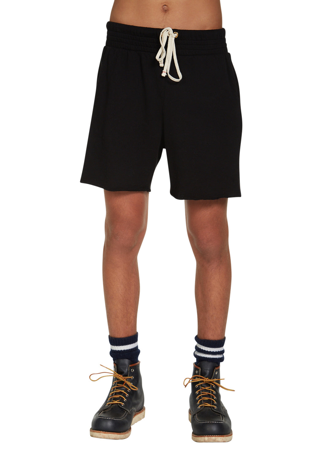 Les Tien Unisex Lightweight French Terry Yacht Short in Jet Black
