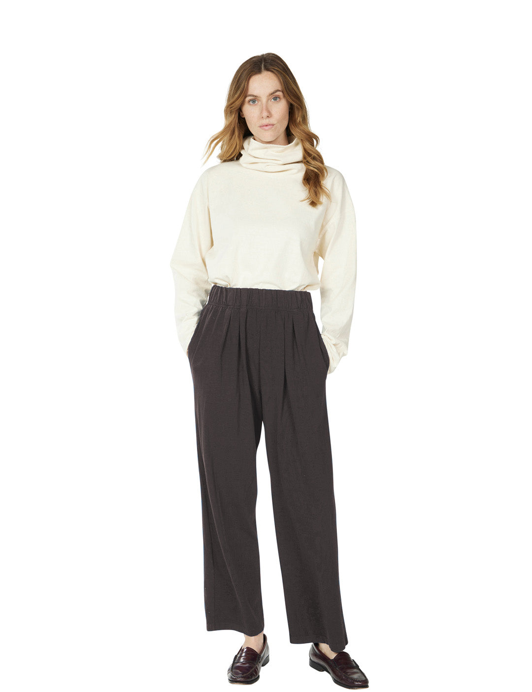 Black Cotton and Wool Double Pleat Pants FW23 25643684